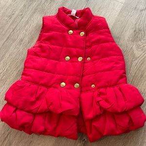 3T red puffer vest